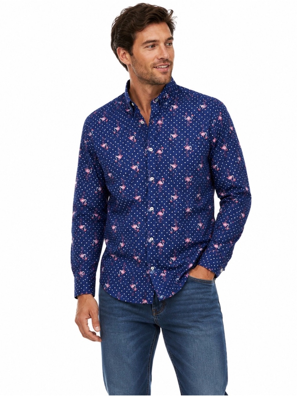 NWT Drill Clothing Company Christmas flamingo shirt